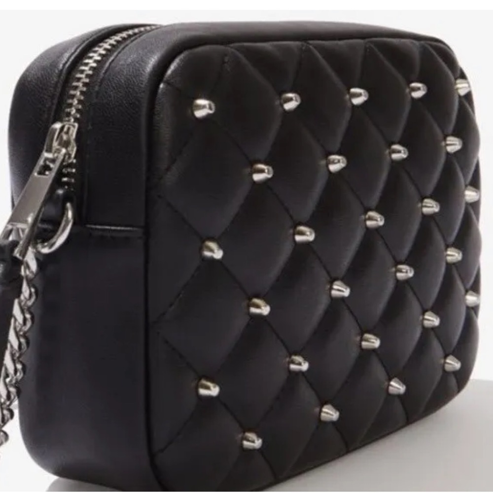 Rebecca Minkoff Top Zip Studded Vegan Black Crossbody New in Package HP - Picture 6 of 13